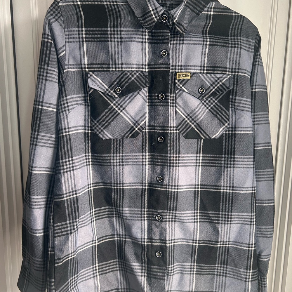 DIXXON Gray & Black Plaid Button-Down Workshirt
